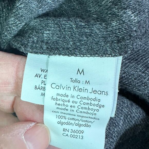 Calvin Klein Jeans Mens Medium Henley Shirt 41S2711 Heathered Gray NWT NEW Top - Picture 7 of 14